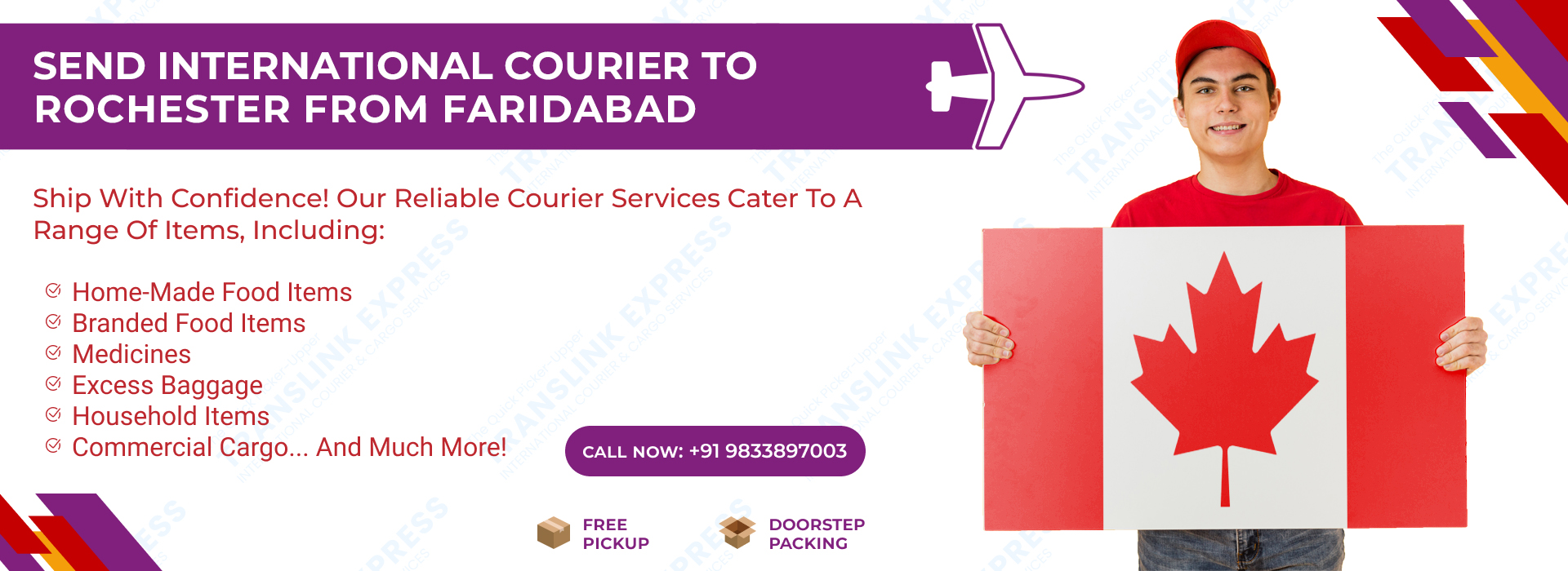 Courier to Rochester From Faridabad